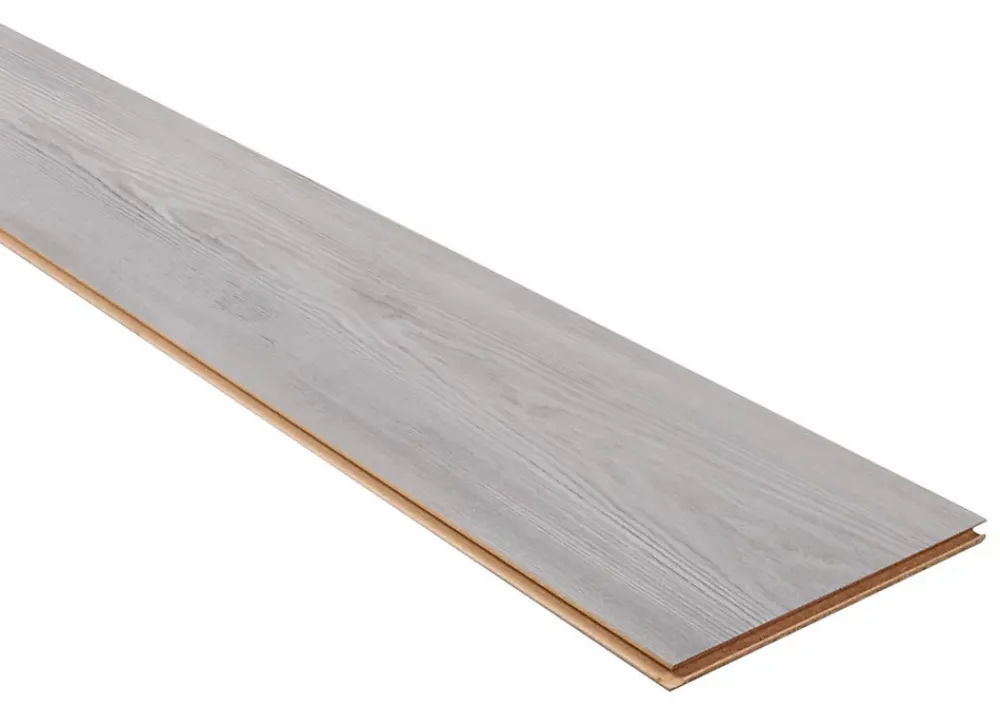 GoodHome Sol stratifié clipsable Birkenhead 8mm L.138 x l.24cm gris- Sol Stratifié