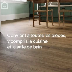 GoodHome Sol Stratifié<Sol stratifié clipsable Cleobury chêne blond 10 mm compatible pièces humides