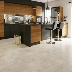 GoodHome Sol stratifié clipsable Elstree aspect pierre naturelle 8 mm compatible pièces humides- Sol Stratifié