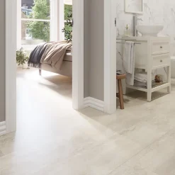 GoodHome Sol stratifié clipsable Elstree aspect pierre naturelle 8 mm compatible pièces humides- Sol Stratifié