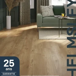 GoodHome Sol Stratifié<Sol stratifié clipsable Helmsley chêne blond 12 mm