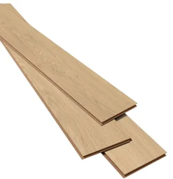 GoodHome Sol Stratifié<Sol stratifié clipsable Helmsley chêne coloris naturel 12 mm
