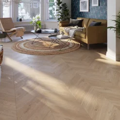 GoodHome Sol stratifié clipsable Leyton chêne naturel 10 mm- Sol Stratifié