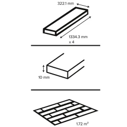 GoodHome Sol stratifié clipsable Leyton chêne naturel 10 mm- Sol Stratifié