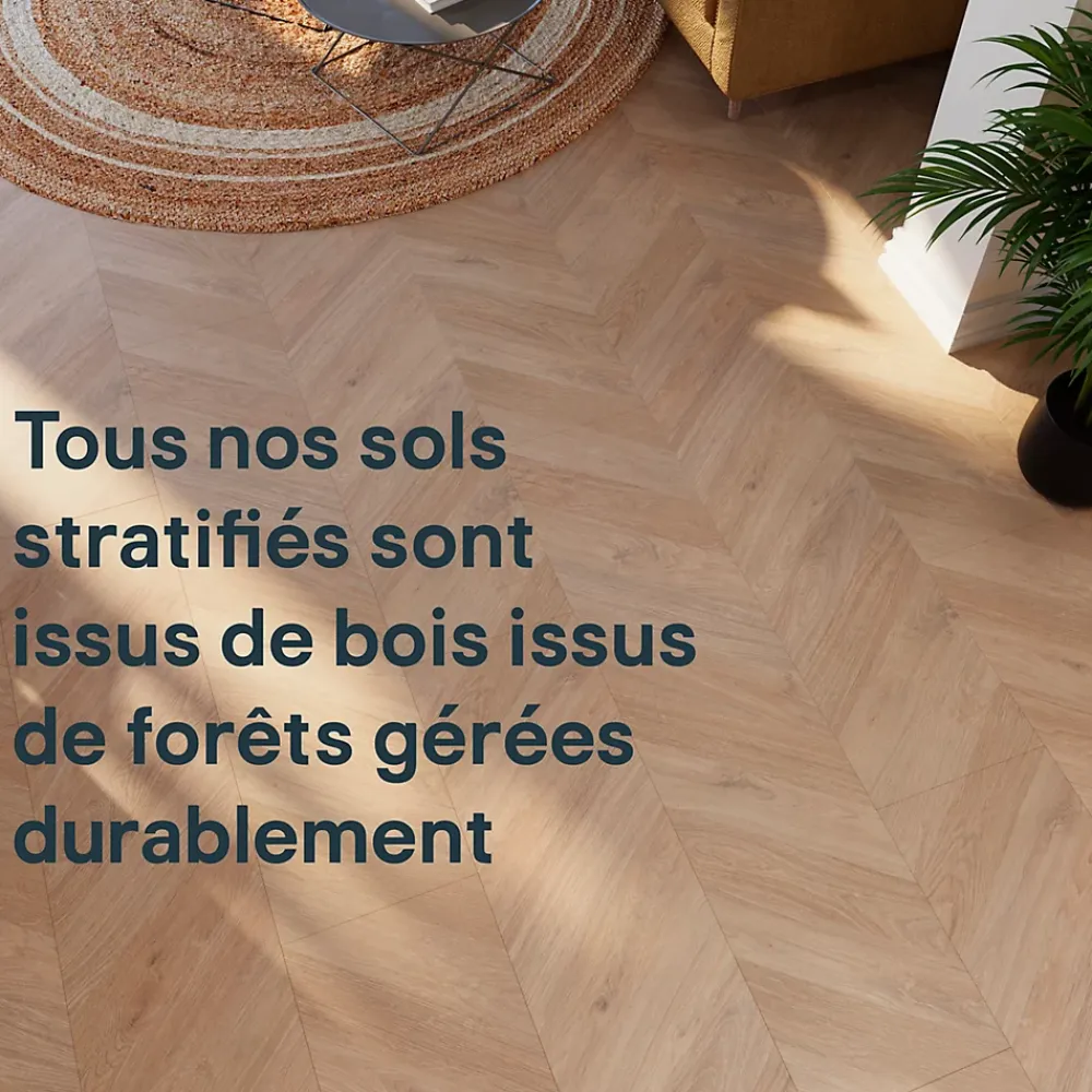 GoodHome Sol stratifié clipsable Leyton chêne naturel 10 mm- Sol Stratifié
