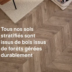 GoodHome Sol Stratifié<Sol stratifié clipsable Leyton chêne gris 10 mm