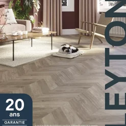 GoodHome Sol Stratifié<Sol stratifié clipsable Leyton chêne gris 10 mm