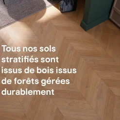 GoodHome Sol stratifié clipsable Leyton chêne blond 10 mm- Sol Stratifié