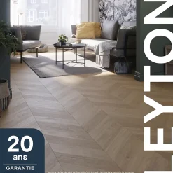 GoodHome Sol stratifié clipsable Leyton chêne blond 10 mm- Sol Stratifié