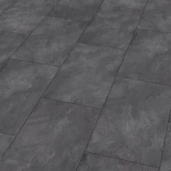 GoodHome Sol Stratifié<Sol stratifié clipsable Slate aspect pierre anthracite 8 mm compatible pièces humides