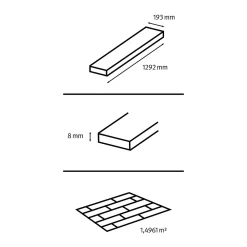 GoodHome Sol stratifié clipsable Tipton chêne brun 8 mm compatible pièces humides- Sol Stratifié