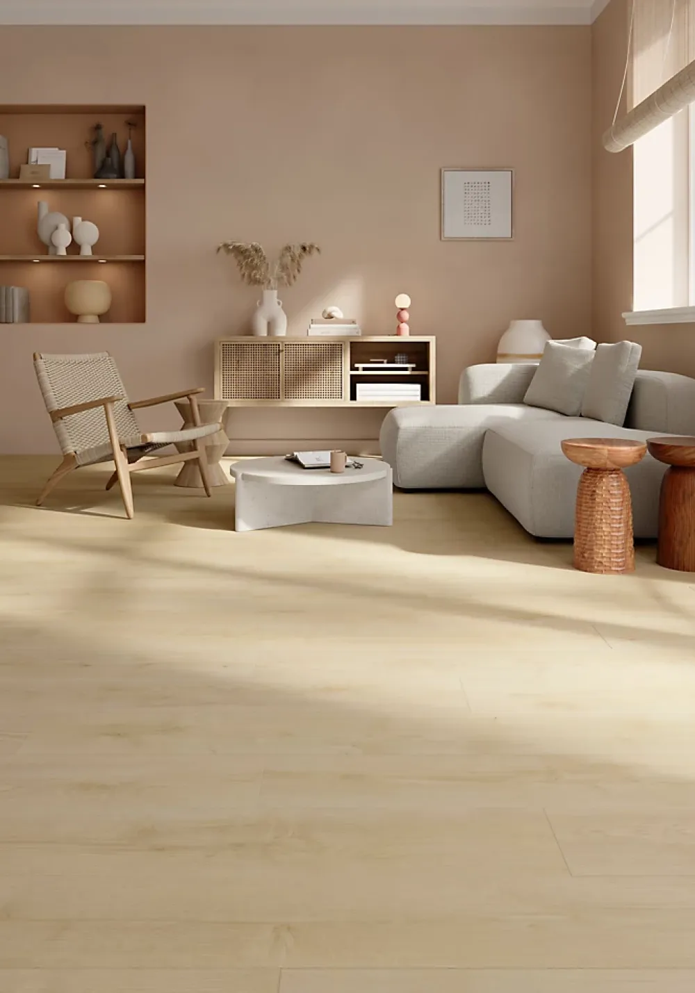GoodHome Sol Stratifié<Sol stratifié Collville , passage intense AC5, effet chêne, L.129 cm x l.19,3 cm x ép.8 mm, résistant à l'eau