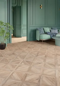 GoodHome Sol stratifié Davenant , passage intense AC5, effet chêne, L.120 cm x l.40 cm x ép.10 mm, résistant à l'eau- Sol Stratifié
