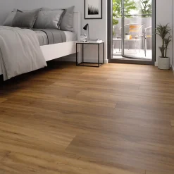 GoodHome Sol Stratifié<Sol stratifié Devonport , passage élevé AC4, effet chêne miel, L.128,6 cm x l.19,4 cm x ép.8 mm