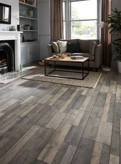 Colours Sol Stratifié<Sol stratifié Dunwich décor chêne gris L. 128,6 x l. 28,2 cm x Ep. 8 mm GoodHome