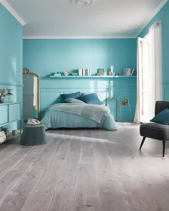 GoodHome Sol Stratifié<Sol stratifié Gladstone , passage élevé AC4, effet chêne grisé, L.128,6 cm x l.19,4 cm x ép.8 mm