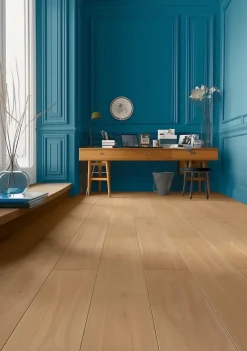 Homflor Sol stratifié Hickory yellowstone , passage extrême AC6, effet bois Hickory blond, L.128,6 cm x l.21,4 cm x ép.10 mm, résistant à l'eau- Sol Stratifié
