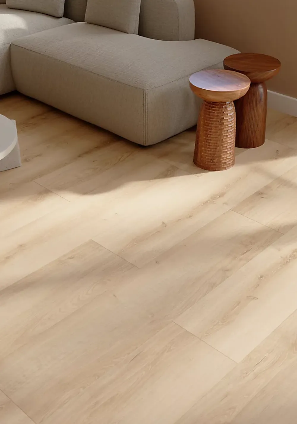 GoodHome Sol Stratifié<Sol stratifié Ledbury nat , passage intense AC5, effet chêne, L.128,5 cm x l.28 cm x ép.8 mm