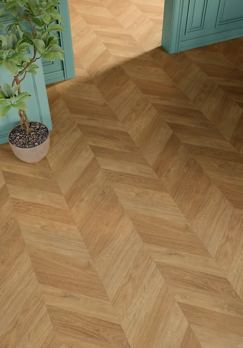 GoodHome Sol stratifié Leyton , passage intense AC5, effet chêne blond, L.133 cm x l.32,2 cm x ép.10 mm, résistant à l'eau- Sol Stratifié
