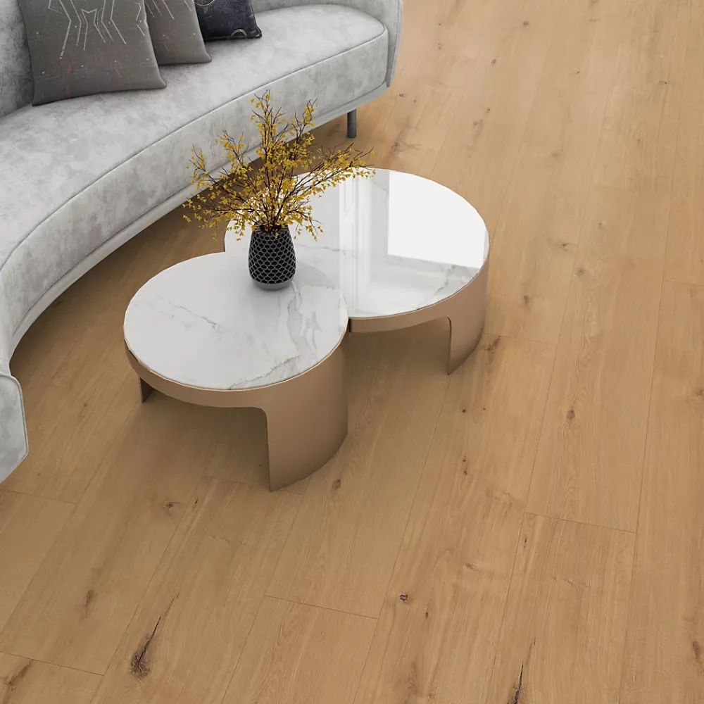 GoodHome Sol Stratifié<Sol stratifié Lucknow , passage intense AC5, effet chêne, L.128,5 cm x l.28 cm x ép.8 mm, résistant à l'eau
