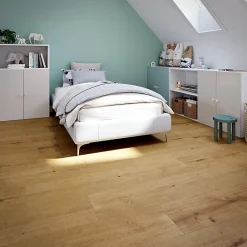 GoodHome Sol Stratifié<Sol stratifié Lucknow , passage intense AC5, effet chêne, L.128,5 cm x l.28 cm x ép.8 mm, résistant à l'eau