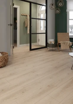 GoodHome Sol stratifié passage intense AC5, effet bois brut, L 129,2 cm x l 19,3 cm x ép 8 mm, Alishan- Sol Stratifié