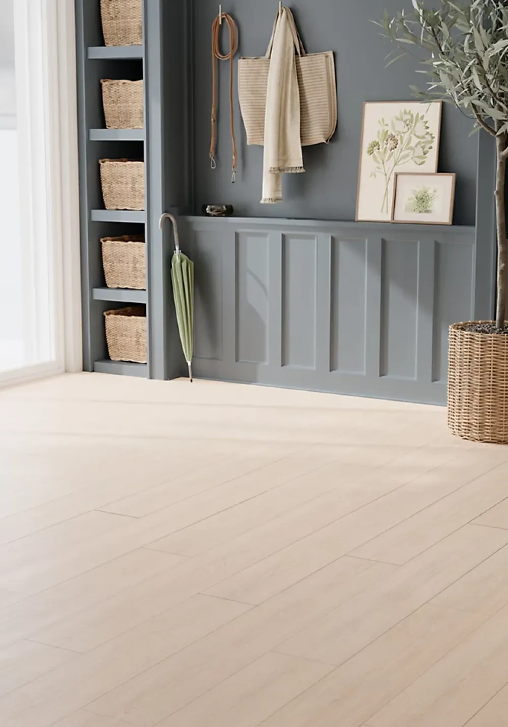 GoodHome Sol Stratifié<Sol stratifié passage intense AC5, effet bois brut, L.129,2 cm x l.19,3 cm x ép.8 mm Bryce