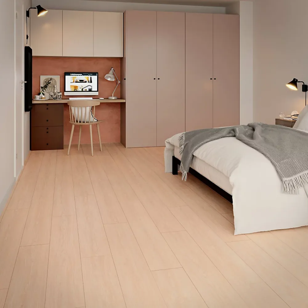 GoodHome Sol Stratifié<Sol stratifié passage intense AC5, effet bois brut, L.129,2 cm x l.19,3 cm x ép.8 mm Bryce