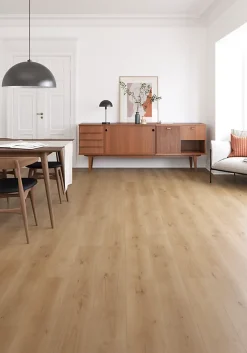 GoodHome Sol stratifié Randolph , passage intense AC5, effet chêne blond, L.129,2 cm x l.19,3 cm x ép.8 mm- Sol Stratifié