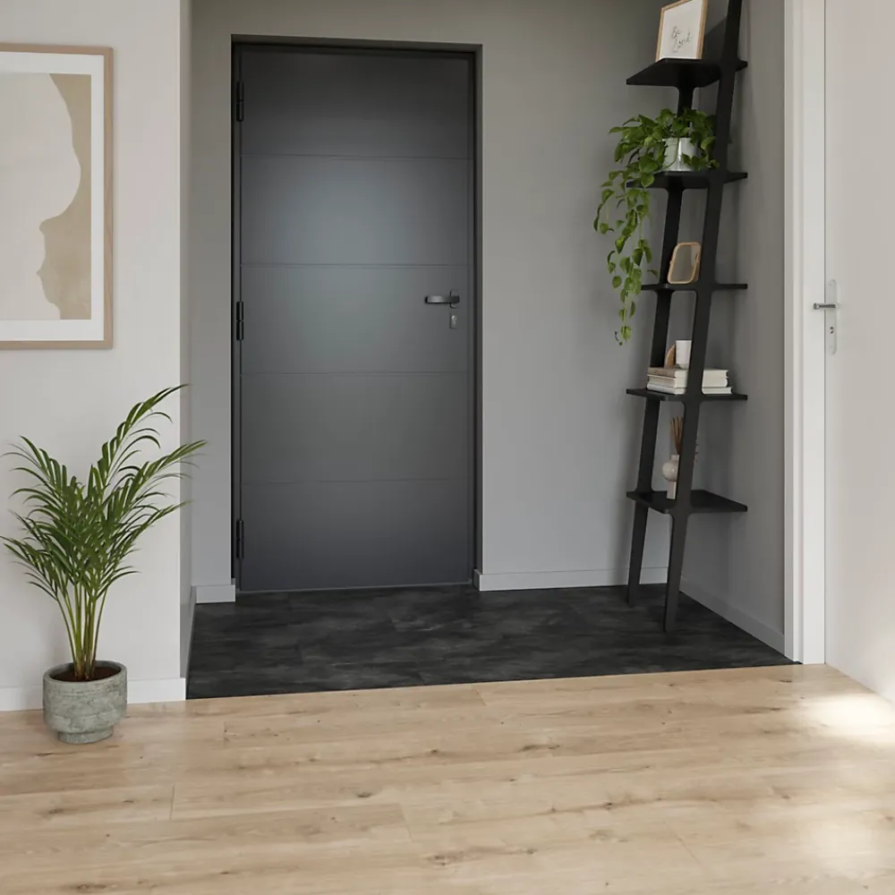 GoodHome Sol stratifié Rowley , passage élevé AC4, effet chêne, L.129,2 cm x l.19,3 cm x ép.8 mm, résistant à l'eau- Sol Stratifié