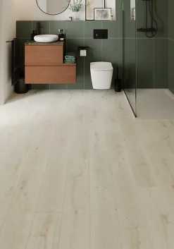 GoodHome Sol Stratifié<Sol stratifié Rowley , passage élevé AC4, effet chêne blanchi, L.129,2 cm x l.19,3 cm x ép.8 mm, résistant à l'eau