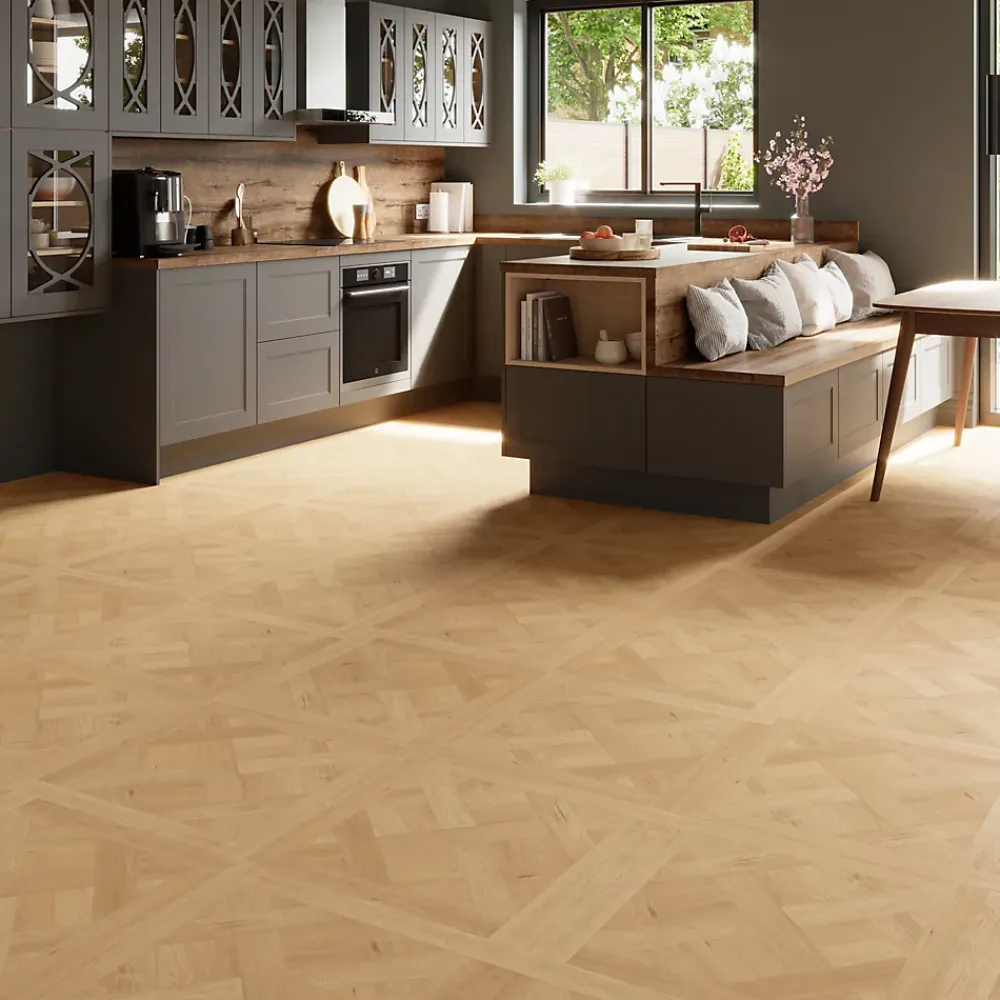 GoodHome Sol Stratifié<Sol stratifié Turnbull , passage intense AC5, effet chêne blond, L.120 cm x l.60 cm x ép.10 mm, résistant à l'eau