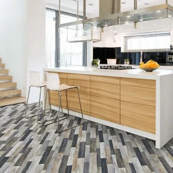 Décoweb Sol Vinyle - Imitation parquet irisé foncé - Rouleau de 3m x 2m- Lino Sol Vinyle Pvc