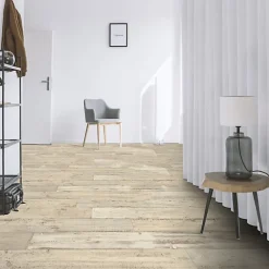 Décoweb Sol Vinyle - Imitation parquet bois peint vieilli - Rouleau de 4m x 6m- Lino Sol Vinyle Pvc