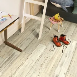 Décoweb Sol Vinyle - Imitation parquet bois peint vieilli - Rouleau de 2m x 2m- Lino Sol Vinyle Pvc