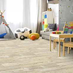 Décoweb Sol Vinyle - Imitation parquet bois peint vieilli - Rouleau de 2m x 2m- Lino Sol Vinyle Pvc