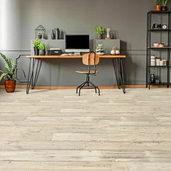 Décoweb Sol Vinyle - Imitation parquet bois peint vieilli - Rouleau de 4m x 4m- Lino Sol Vinyle Pvc