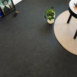 Décoweb Sol vinyle Aspect béton vieilli noir minéral - Rouleau de 4m x 4m- Lino Sol Vinyle Pvc