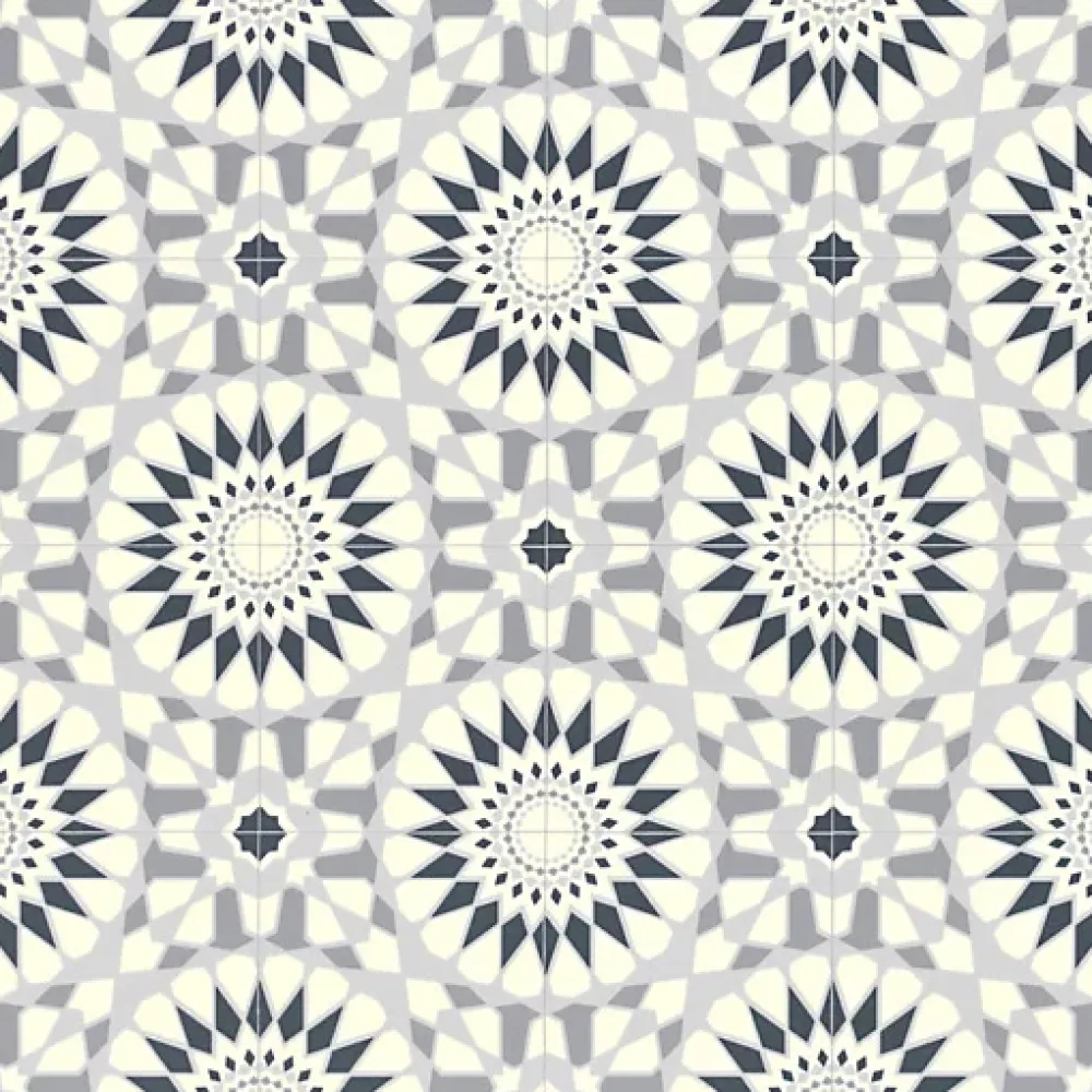 Décoweb Lino Sol Vinyle Pvc<Sol Vinyle Carreaux de ciment mosaïque bleu - Echantillon 15 x 20 cm
