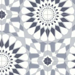 Décoweb Lino Sol Vinyle Pvc<Sol Vinyle Carreaux de ciment mosaïque bleu - Echantillon 15 x 20 cm
