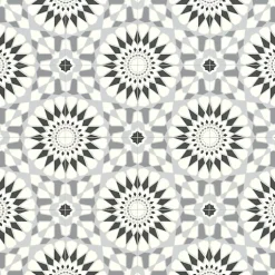 Décoweb Lino Sol Vinyle Pvc<Sol Vinyle Carreaux de ciment mosaïque noir - Rouleau de 3m x 2m