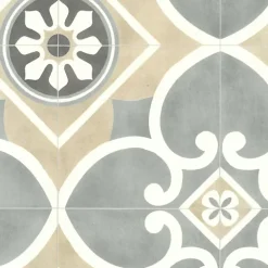 Décoweb Lino Sol Vinyle Pvc<Sol Vinyle Carreaux de ciment Florence Beige - Rouleau de 2m x 2m
