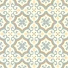 Décoweb Sol Vinyle effet carreaux de ciment Bleu et ocre - Rouleau de 3m x 3m- Lino Sol Vinyle Pvc
