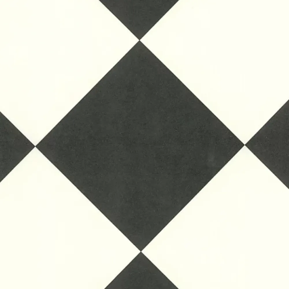 Décoweb Lino Sol Vinyle Pvc<Sol Vinyle effet damier diagonal Noir et blanc - Rouleau de 4m x 5m
