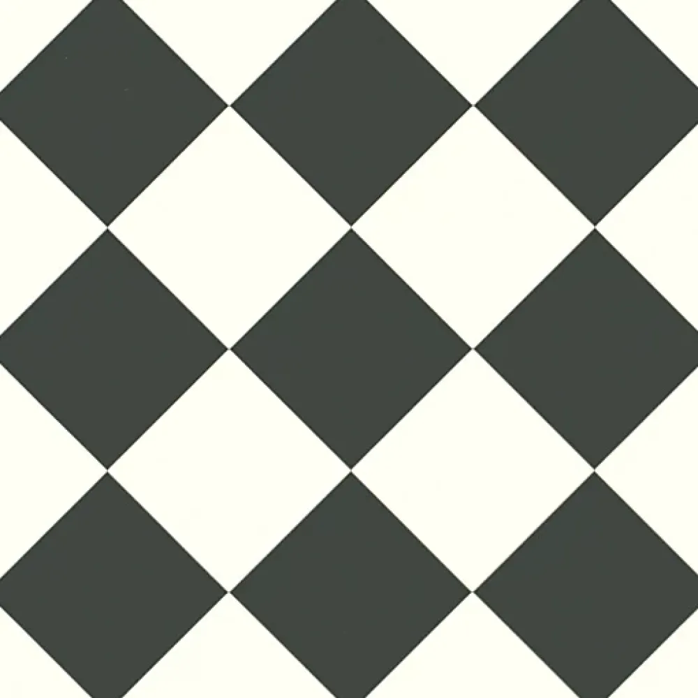Décoweb Lino Sol Vinyle Pvc<Sol Vinyle effet damier diagonal Noir et blanc - Rouleau de 3m x 3m