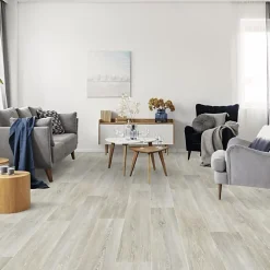 Décoweb Sol vinyle effet parquet chêne scandinave blanchi - Rouleau de 3m x 3m- Lino Sol Vinyle Pvc