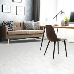 Décoweb Lino Sol Vinyle Pvc<Sol vinyle Imitation parquet blanc veinage gris - Echantillon 15 x 20 cm