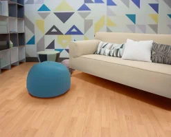 Unilin Sol vinyle rouleau Ecofloor effet chêne moyen L.4m IVC- Lino Sol Vinyle Pvc