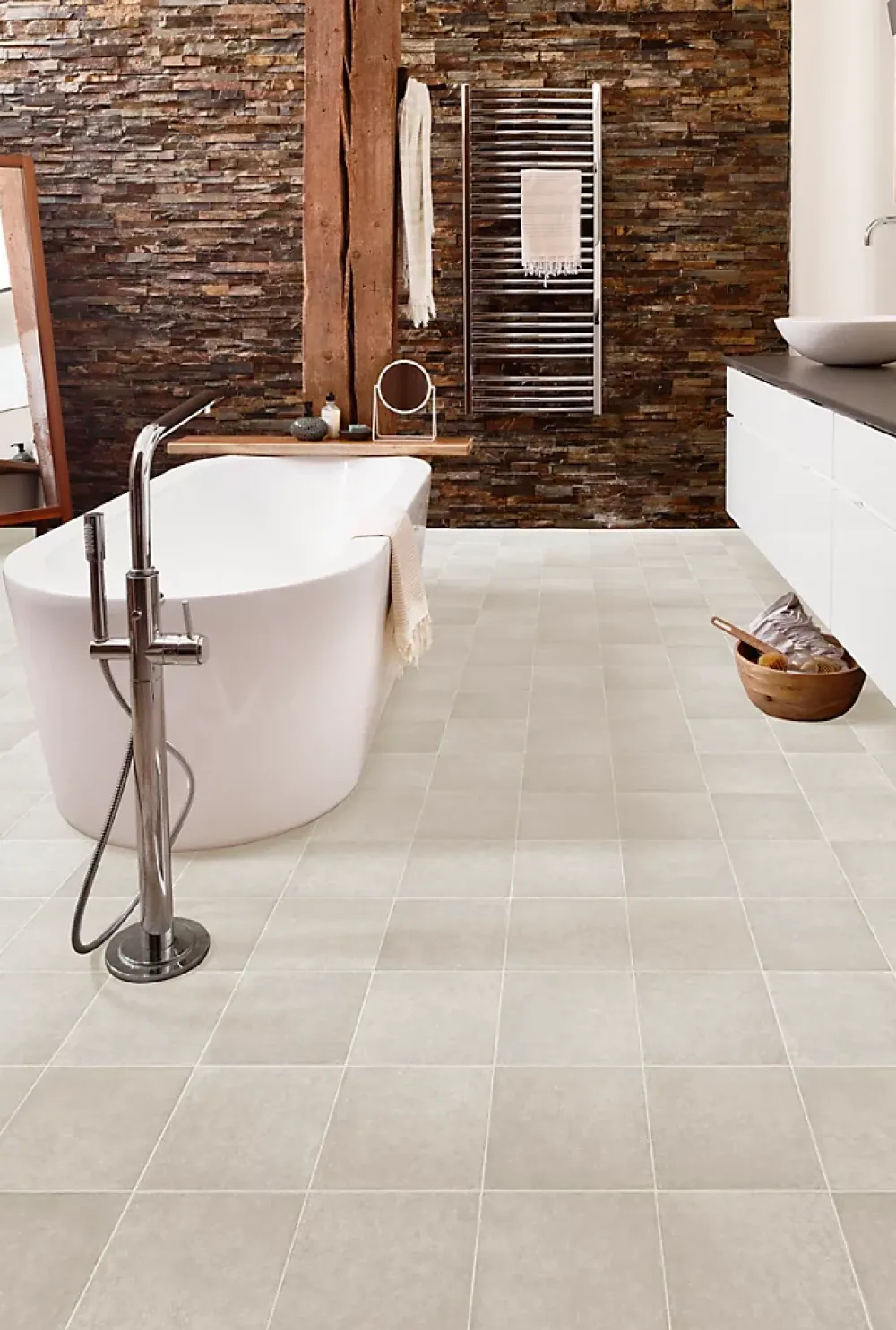 Unilin Lino Sol Vinyle Pvc<Sol vinyle rouleau Genova effet pierre naturel L.2m IVC