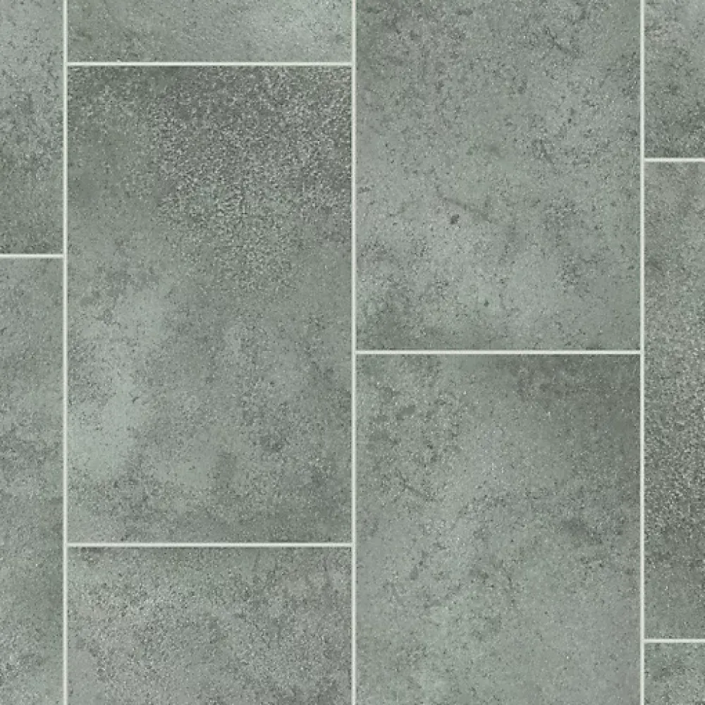 Décoweb Sol Vinyle Style - Imitation Carrelage gris - Rouleau de 3m x 4m- Lino Sol Vinyle Pvc